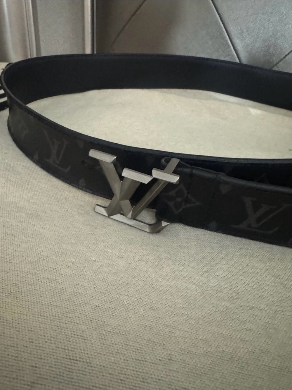 Louis Vuitton Black Monogram LV Buckle Men’s Belt